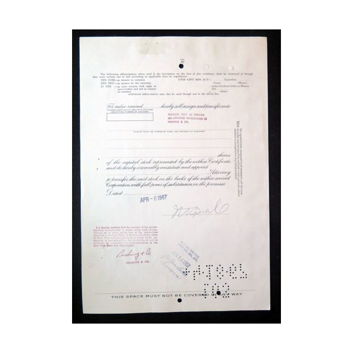 31 Mars 1967 Action de Rockwell-standard Corporation n° NYC093867