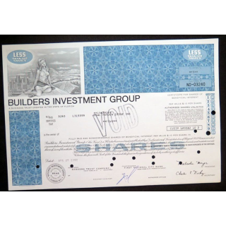 Action de Builders Investment Group de 5 shares du7 avril 1972 n° 03240