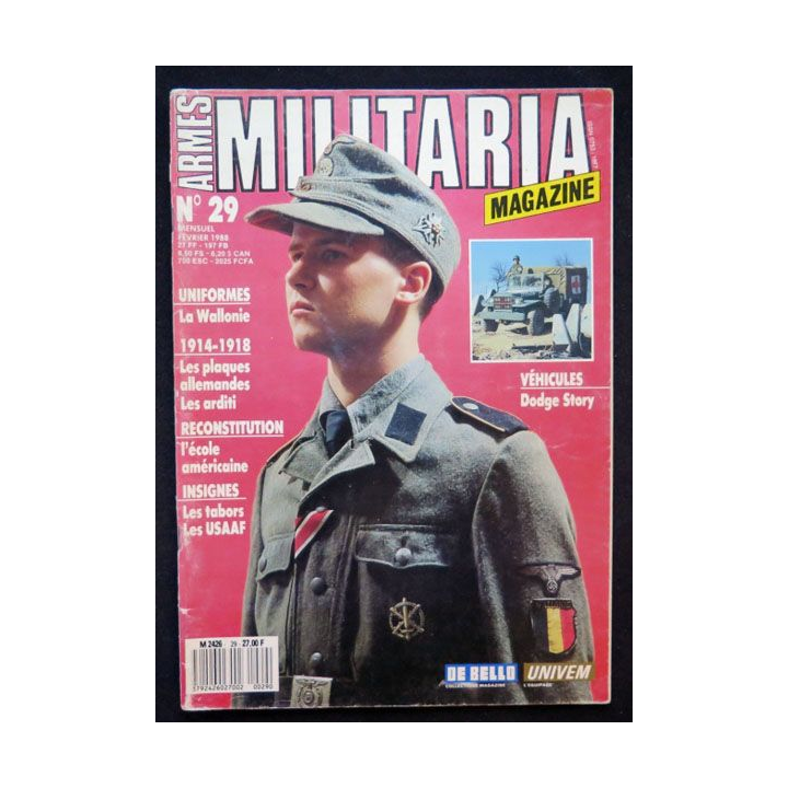 MILITARIA Magazine n° 29 Février 1988 Uniformes la Wallonie et les plaques allemandes