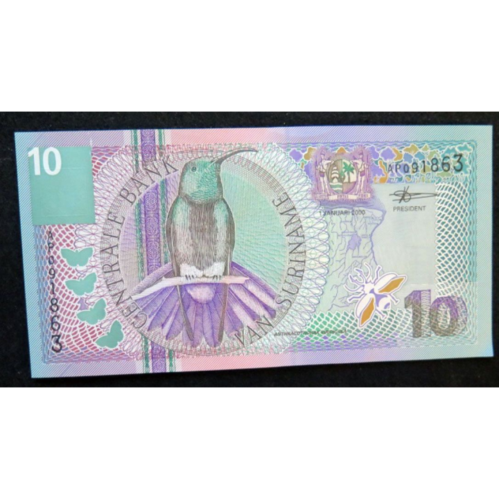 SURINAME : billet de banque de 10 Gulden