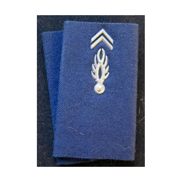 Paire de fourreau d'épaule métallique de la gendarmerie services