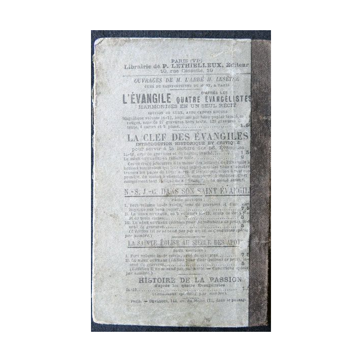 l'Evangile par Par l'Abbé H. Lesêtre  de P. Lethielleux Libraire éditeur - F016