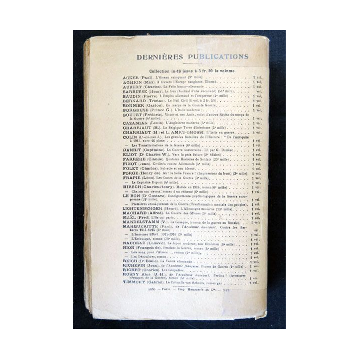 Le feu (journal d'une escouade) écrit par Henri Barbusse aux éditions Flammarion - F018