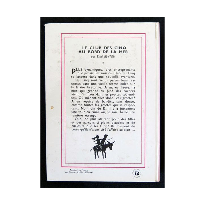Le club des Cinq au bord de la mer écrit par Enid Blyton aux éditions Hachette-Bibliothèque Rose - F018