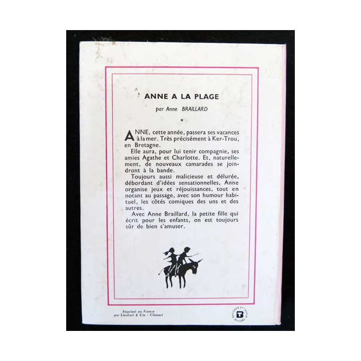 Anne à la plage écrit par Anne Braillard aux éditions Hachette-Bibliothèque Rose - F018
