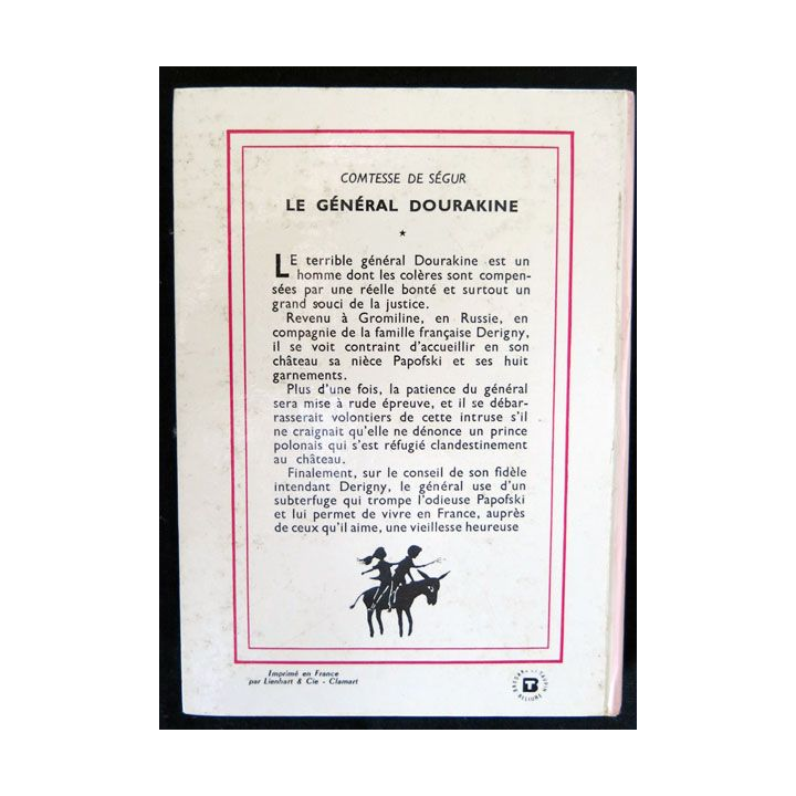 Le général Dourakine écrit par la Comtesse de Ségur aux éditions Hachette-Bibliothèque Rose - F018