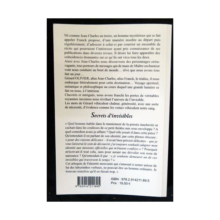 Secrets d'invisibles écrit par Gérard Olivier aux éditions Gunten - F019