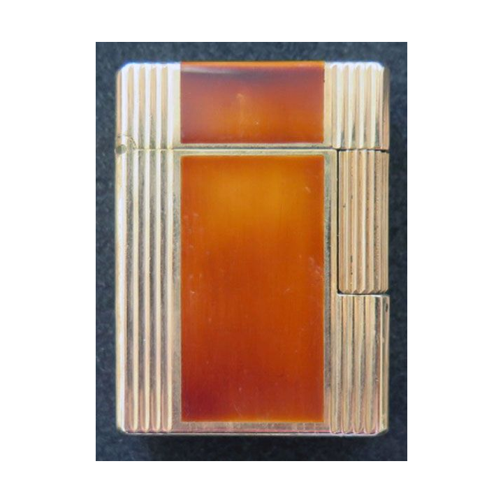 BRIQUET : briquet Dupont en laque de Chine et plaqué or n° MU 655