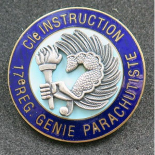 17° RGP : Compagnie instruction du 17° régiment génie parachutiste G & P en émail