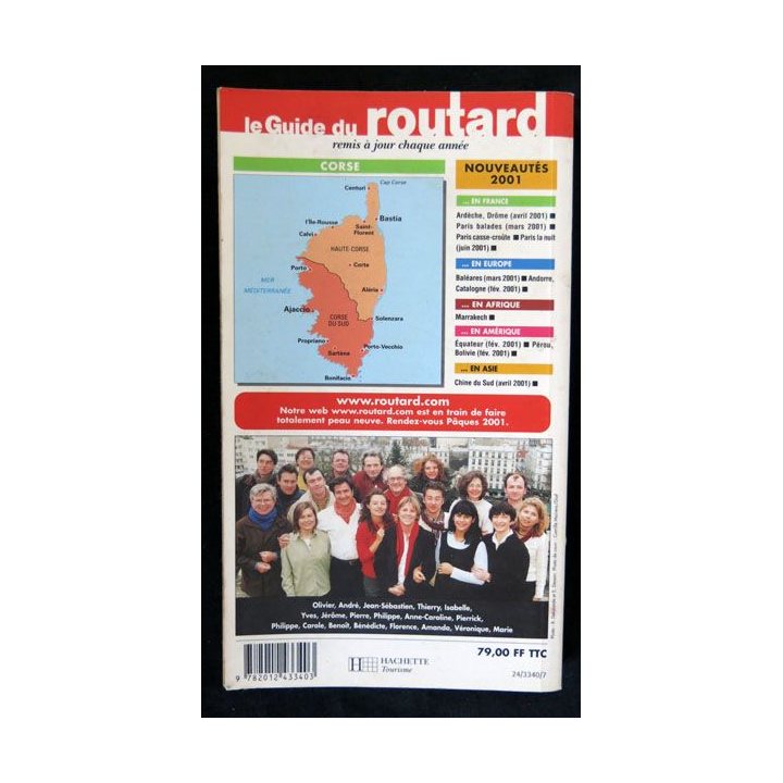 Le Guide du Routard année 2001-2002 Corse écrit par Philippe Gloaguen aux éditions Hachette - F019