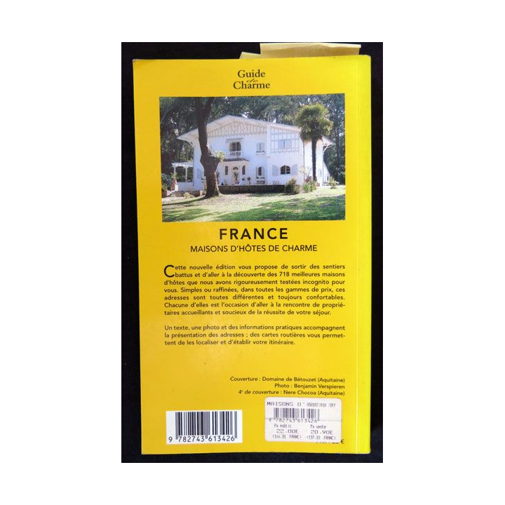 Maisons d'Hôtes de charme édition 2005 écrit par Véronique De Andreis aux éditions Rivages - F019