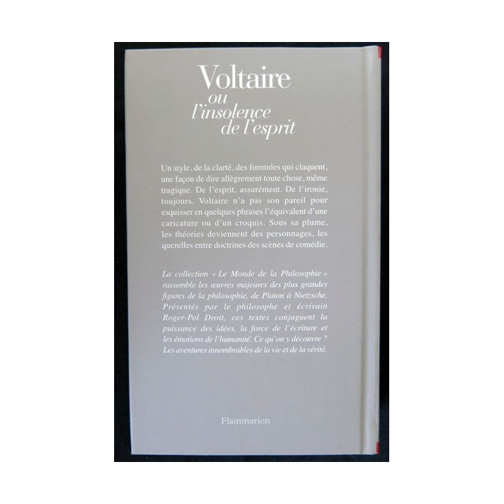 Voltaire Lettres philosophiques traité sur la tolérance derniers écrits sur Dieu aux éditions  Flammarion - F019