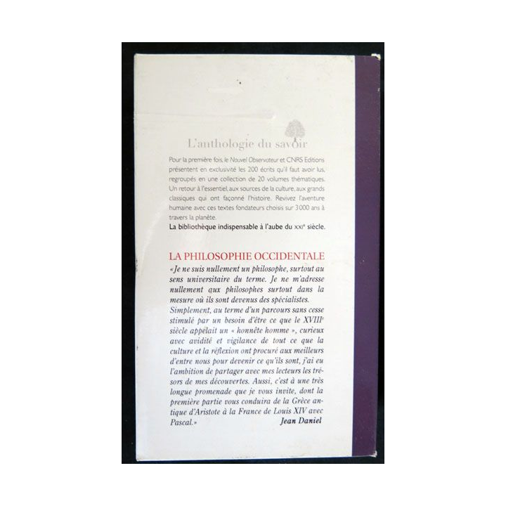 La philosophie occidentale Volume 1 par Jean Daniel aux éditions  CNRS Editions Le nouvel Observateur - F019