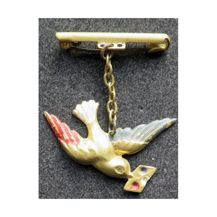 Broche métallique des colombophiles de 1914 - 1918