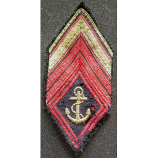 Galon de caporal chef ADL des Troupes de Marine sur tissu bleu noir
