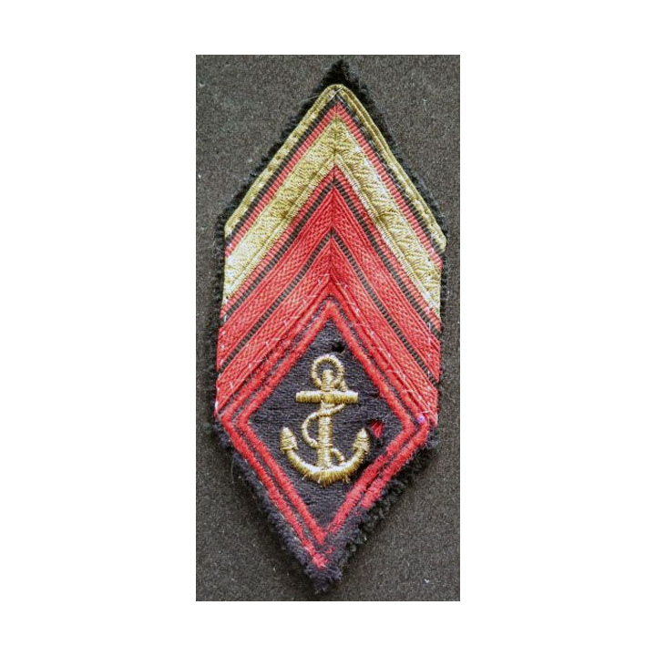 Galon de caporal chef ADL des Troupes de Marine sur tissu bleu noir