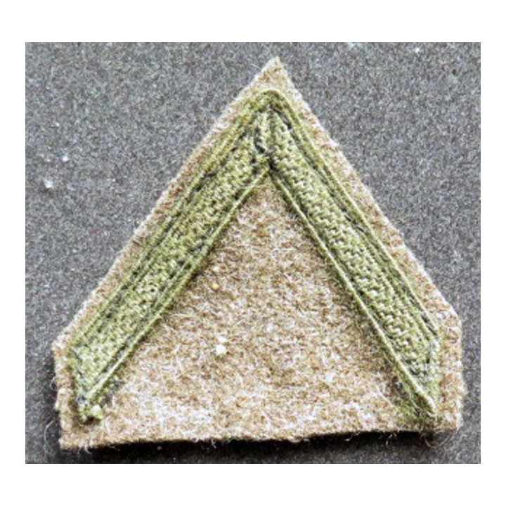 Galon kaki  de soldat de 1° classe sur feutrine kaki