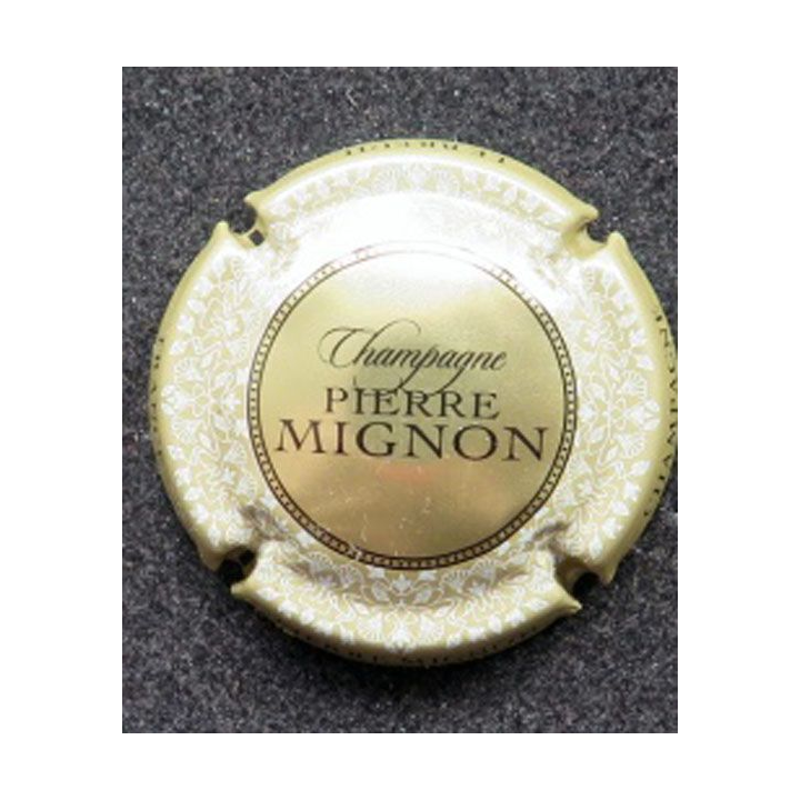 Capsule Muselet de champagne Pierre Mignon n° 151e or contour crème pâle