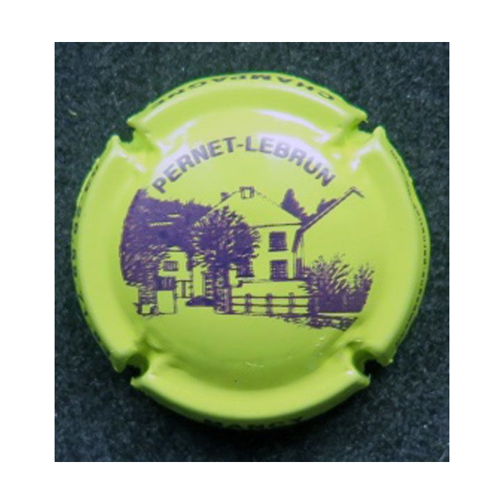 Capsule Muselet de champagne Pernet-Lebrun n° 15 vert jaune et violet