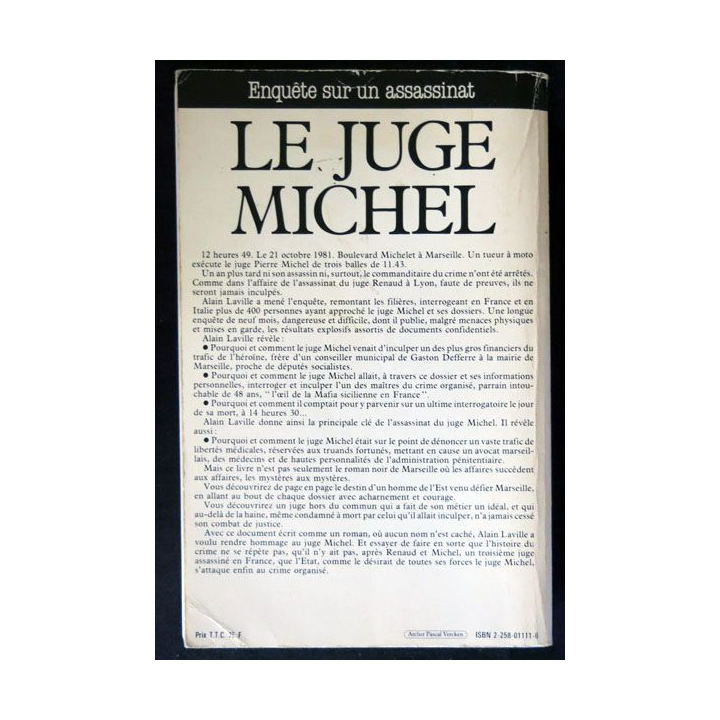Le juge Michel écrit par Alain Laville aux éditions Presses de la Cité - F023