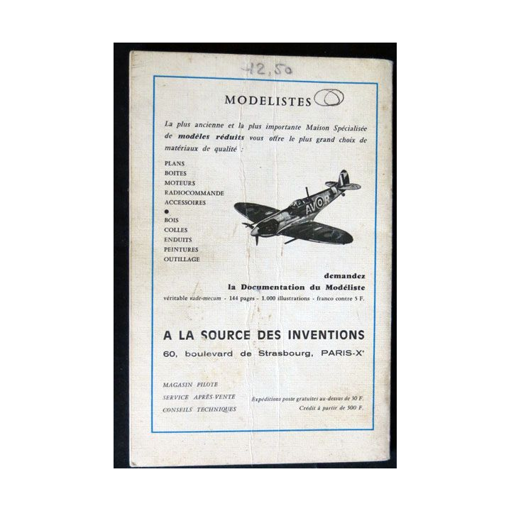 Modèles réduits d'avions de vol circulaire écrit par J. Guillemard Technique & vulgarisation Paris- F023