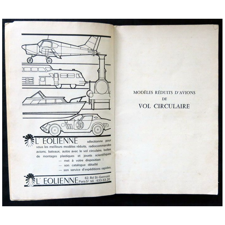 Modèles réduits d'avions de vol circulaire écrit par J. Guillemard Technique & vulgarisation Paris- F023
