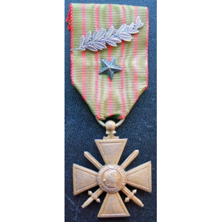 Croix de guerre 1914-1916 avec deux citations 1 palme 1 étoile bronze