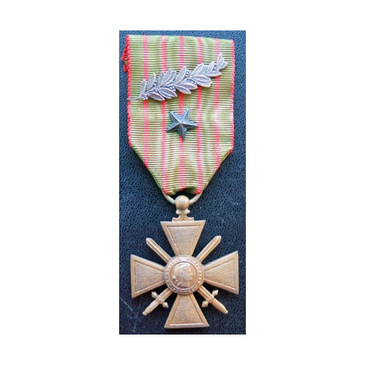 Croix de guerre 1914-1916 avec deux citations 1 palme 1 étoile bronze
