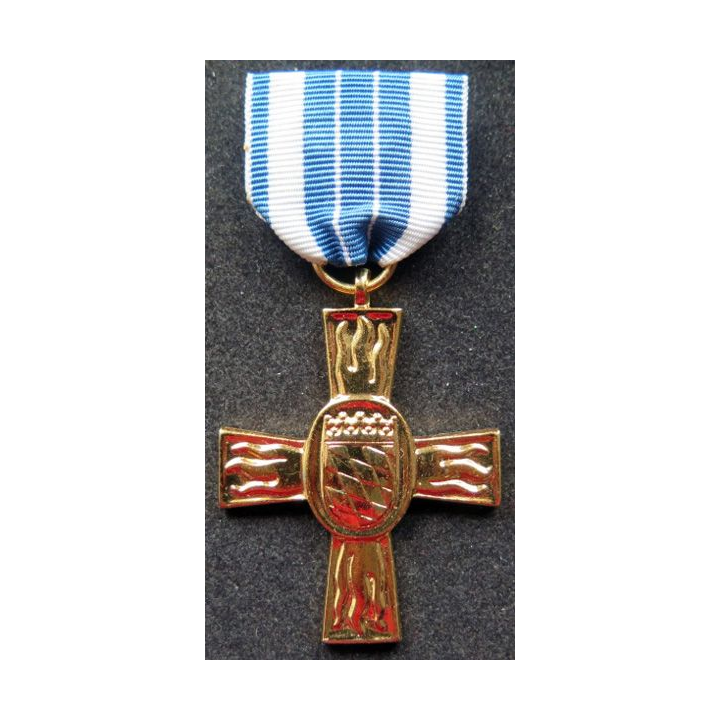 ALLEMAGNE : Médaille des pompiers de Bavière 1953 en or (doré)