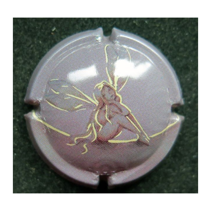 Capsule Muselet de bouteille de champagne Demoiselle de Vranken n° 38 fond gris violet