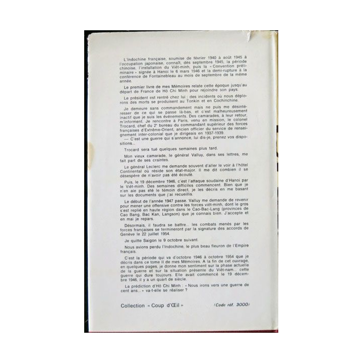 Mémoires fin d'un empire 2 le viet-minh mon adversaire écrit par Raoul Salan aux éditions Presses de la Cité - F024