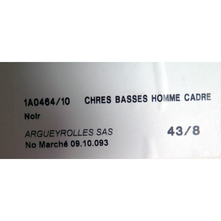 Paire chaussures basses homme noires neuves Argueyrolles taille 43 / 8