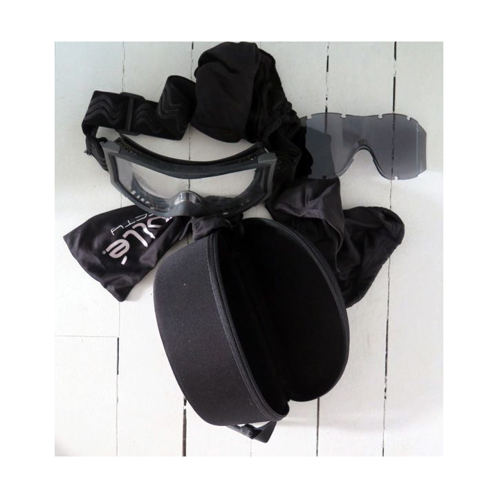 Masque balistique Bollé Safety en pochette avec différents types de verres