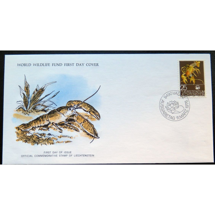 enveloppe 1° jour Fonds mondial nature n° 1 l'écrevisse d'Europe