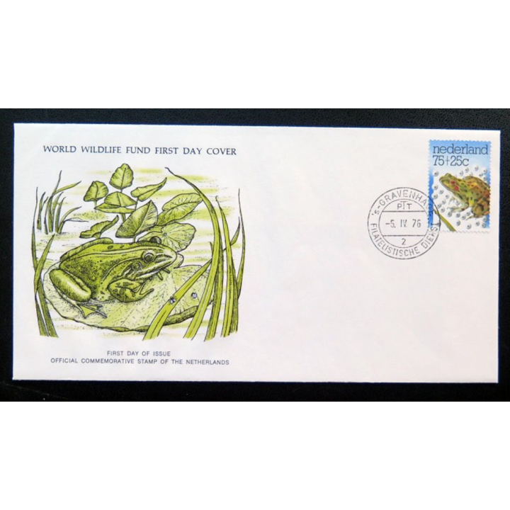 enveloppe 1° jour Fonds mondial nature n° 5 grenouille verte marais