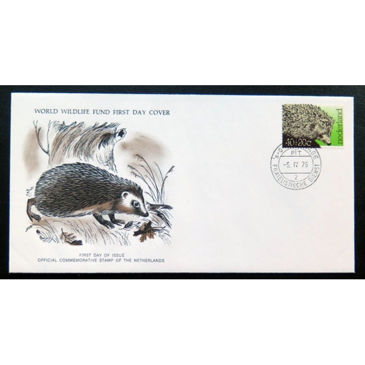 enveloppe 1° jour Fonds mondial nature n° 6 le hérisson européen