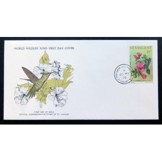 enveloppe 1° jour Fonds mondial nature n° 8 le colibri huppé