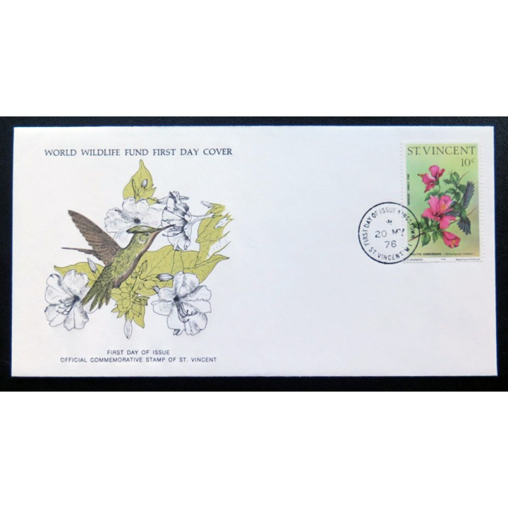enveloppe 1° jour Fonds mondial nature n° 8 le colibri huppé
