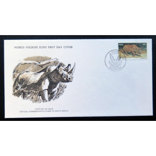 enveloppe 1° jour Fonds mondial nature n° 10 le rhinocéros noir d'Afrique