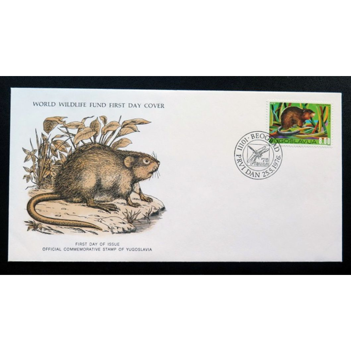enveloppe 1° jour Fonds mondial nature n° 15 le rat musqué