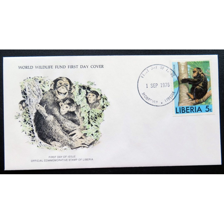 enveloppe 1° jour Fonds mondial nature n° 25 le chimpanzé