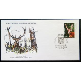enveloppe 1° jour Fonds mondial nature n° 28 le barasingha