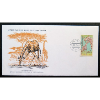 enveloppe 1° jour Fonds mondial nature n° 30 la girafe