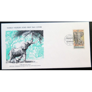 enveloppe 1° jour Fonds mondial nature n° 32 l'éléphant d'Afrique