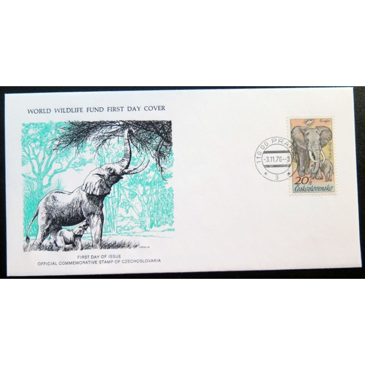 enveloppe 1° jour Fonds mondial nature n° 32 l'éléphant d'Afrique