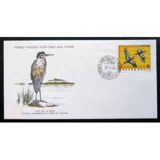 enveloppe 1° jour Fonds mondial nature n° 37 le héron pourpre