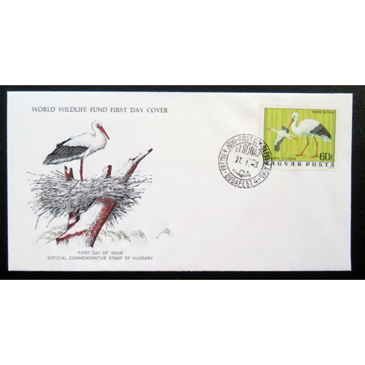 enveloppe 1° jour Fonds mondial nature n° 38 la cigogne blanche