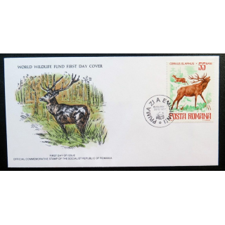 enveloppe 1° jour Fonds mondial nature n° 39 le cerf rouge