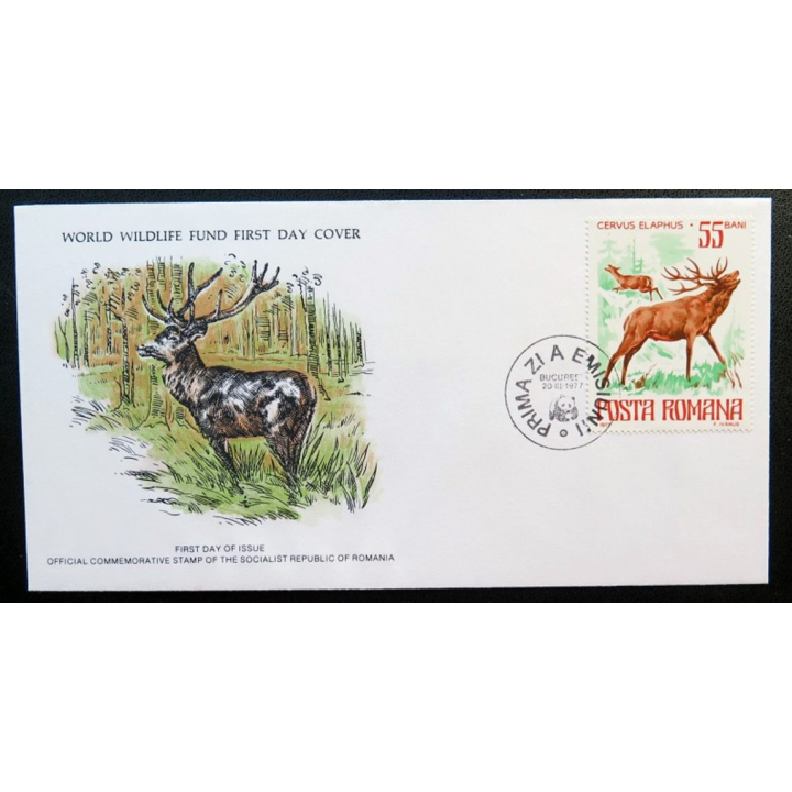 enveloppe 1° jour Fonds mondial nature n° 39 le cerf rouge
