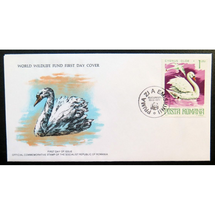 enveloppe 1° jour Fonds mondial nature n° 40 le cygne muet